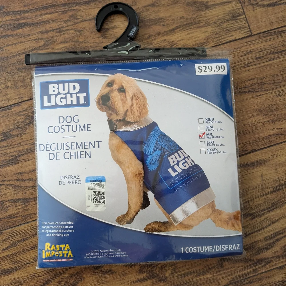 $ 💥3/$24‎ Bud Light Dog Costume